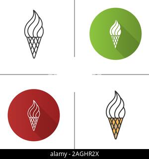 Eis-Symbol. Flache Bauweise, lineare und Farbe Stile. Isolierte Vektorgrafiken Stock Vektor