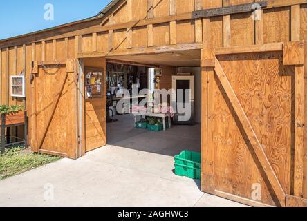 Der Platz Familie Bauernhof farmstand in Union, Oregon. Stockfoto