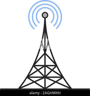 Radio tower Farbe Symbol. Antenne. Isolierte Vector Illustration Stock Vektor