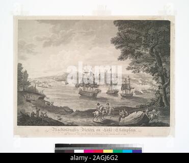 Stokes 1814-F-8 Drucken zeigt September 11, 1814. Drucken Ausgabe Juli 4, 1816. Siehe auch "Deák" 284. Deák 283 und MacDonough's Sieg am Lake Champlain und Niederlage der britischen Armee in Plattsburg durch Genl. Macomb, Septr. 11. 1814. Stockfoto