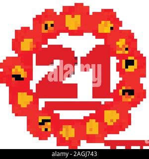 Dezember 21 Symbol. Für wichtige Tag planen. Banner für Feiertage und besondere Tage mit Blumen. 21. Dezember Symbol. Vector Illustration. Stock Vektor