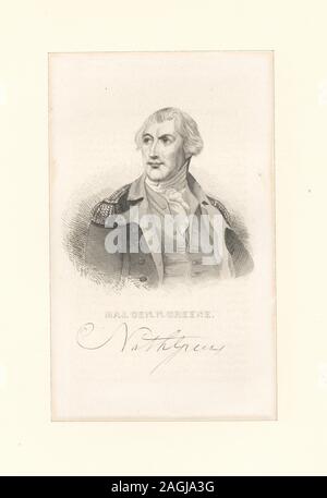 Druckgrafiker gehören Henry Bryan Hall, John sartain und James Smillie. Titel aus dem Kalender der Emmet Sammlung. EM 8602; Generalmajor N. Greene Stockfoto
