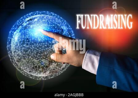 Text zeichen Fundraising angezeigt. Business Foto Text handeln, der das Sammeln oder die Herstellung von Geld für einen bestimmten Zweck Elemente dieses Bild durch N eingerichtet Stockfoto