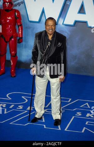 LONDON, ENGLAND - Dezember 18: Billy Dee Williams besucht die Europäische Premiere von 'Star Wars: Der Aufstieg der Skywalker" im Cineworld Leicester Square auf Stockfoto