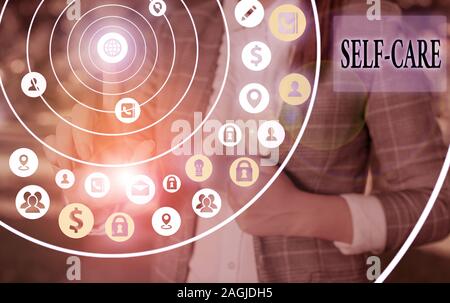 Handschrift Text schreiben Self Care. Konzeptionelle Foto die Praxis des Handelns die eigene Gesundheit zu verbessern. Stockfoto