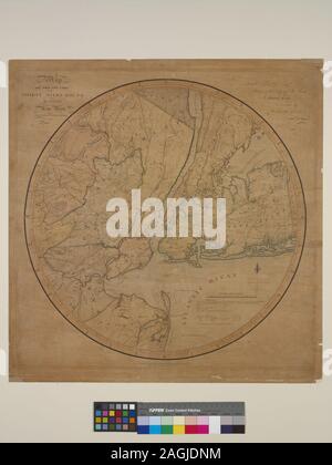 Eingeschrieben Dewitt Clinton, Esqr., Bürgermeister von New York. Zitat/Bezug: Eno 75; Karte des Landes 30 Meilen rund um die Stadt New York; entworfen und von i. H. Eddy, 1812; nach vorheriger & Dunning veröffentlicht. Stockfoto