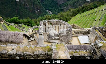 Tempel der Sonne, in der Stadt von Machu Picchu, Cusco Peru Stockfoto