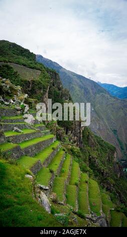 Die Terrassen- oder landwirtschaftlichen Plattformen des Inkareiches, Machu Picchu Cusco Stockfoto