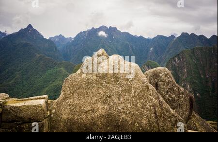 Heilige Rock, ein wichtiges Stück Inka-kultur, im Norden von Machu Picchu, Peru Stockfoto