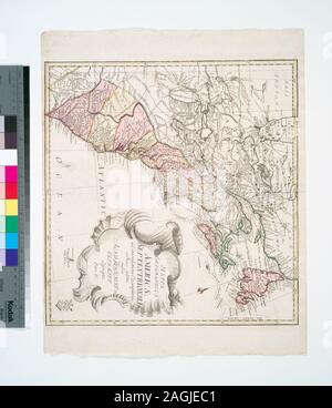 Zitat/Referenz: Phillips 625 Citation/Bezug: Lowery 446 c Relief bildlich dargestellt. Aus geographischer Atlas bestehend in 44 Land-Charten, worauf alle Theile des Erd-Creyses vorgestellet werden im unteren Rand: 40 Nordl. Amerika 1 Theil-- [... Nordl. Amerika II.Theil] -- 5. Nordl. Amerika III Theil -- 43. Nordl. Amerika 4. Theil. Text in Latein, Deutsch und Englisch.; Mappa geographica Americae Septentrionalis: ad emendatiora exemplaria seit Edita jussu Acad.reg. scient. et eleg. litt. descripta. Stockfoto