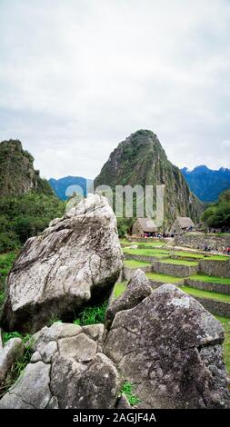 Heilige Rock, ein wichtiges Stück Inka-kultur, im Norden von Machu Picchu, Peru Stockfoto