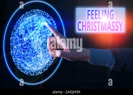 Text Zeichen zeigen Gefühl weihnachtlich. Business foto Präsentation ähnelt oder Gefühle von Weihnachten feier Elemente dieses Bild eingerichtet Stockfoto