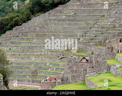 Die Terrassen- oder landwirtschaftlichen Plattformen des Inkareiches, Machu Picchu Cusco Stockfoto