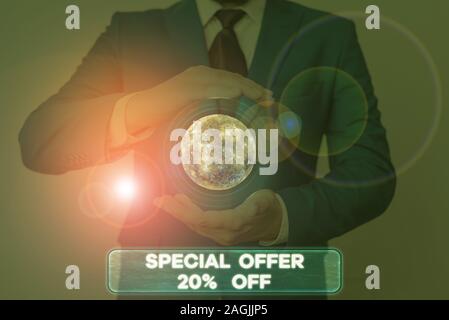 Wort schreiben Text Angebot 20 aus. Business foto Präsentation Rabatte Förderung Sales Retail Marketing bieten Elemente dieses Bild von Stockfoto