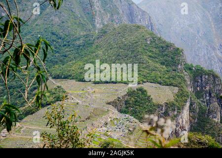 Die Terrassen- oder landwirtschaftlichen Plattformen des Inkareiches, Machu Picchu Cusco Stockfoto