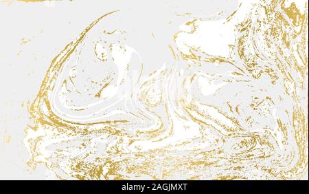 Grün und Gold Welligkeit des Achat Hintergrund. Goldene Pulver Marmor Stock Vektor