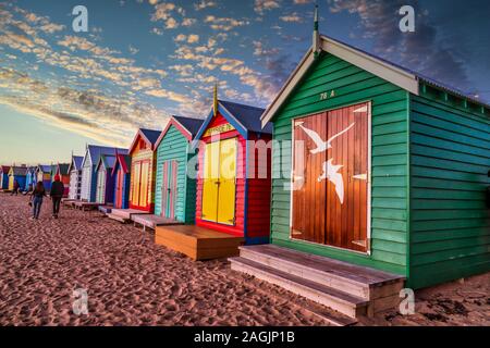 Brighton Baden Boxen Stockfoto