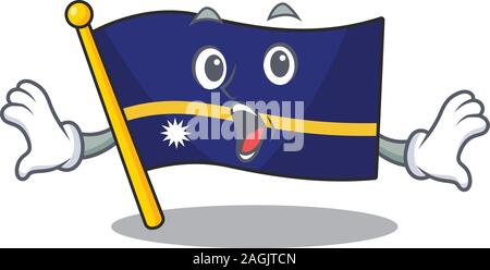 Flagge nauru Blättern überrascht Geste auf Cartoon character style Stock Vektor