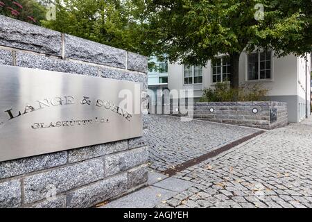 A. Lange & Sohne ist ein Uhrenhersteller in der Uhr Stadt Glashutte, Hersteller von Luxus Armbanduhren. Stockfoto