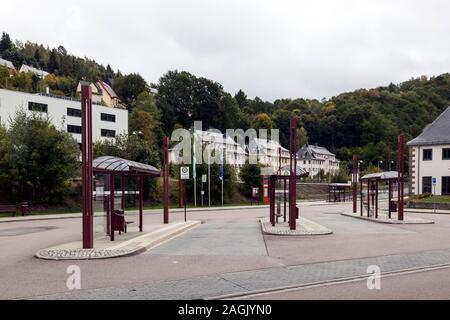 Busbahnhof der Stadt Glashutte im Sächsischen Erzgebirge Switzerland-Eastern Bezirk Stockfoto