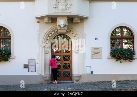 Rathaus der Stadt Glashütte im Sächsischen Erzgebirge Switzerland-Eastern Bezirk Stockfoto