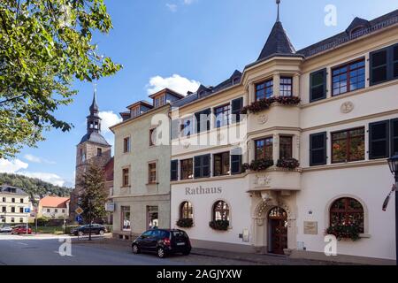 Rathaus der Stadt Glashütte im Sächsischen Erzgebirge Switzerland-Eastern Bezirk Stockfoto