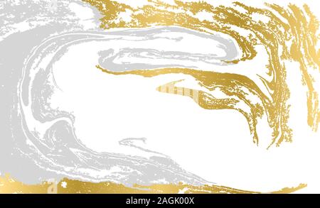 Grün und Gold Welligkeit des Achat Hintergrund. Goldene Pulver Marmor Stock Vektor