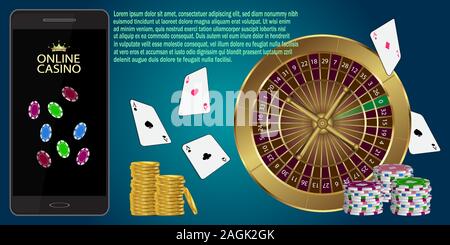 Online casino Poster. Vector Illustration. Stock Vektor