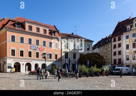 Wichtigster Markt in der historischen Altstadt von Bautzen Stockfoto