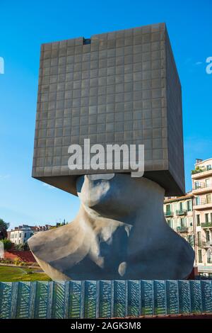 La Tête au Carre de Sosno in Nizza, Frankreich. Stockfoto