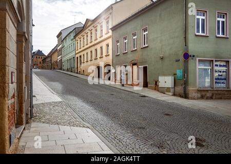 In der leerstehenden Innenstadt von Sebnitz Stockfoto