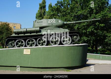 Panzer Denkmal Denkmal, Tank T-34, Kaliningrad, ehemaliges Königsberg, Oblast Kaliningrad, Russland Stockfoto