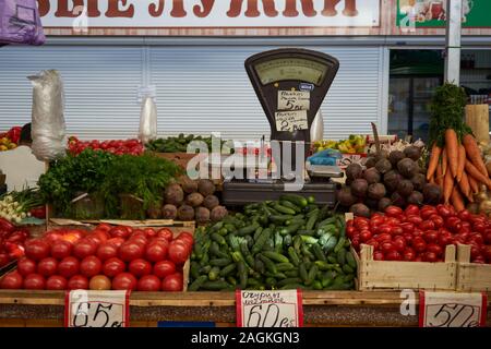 Zentralmarkt Kaliningrad, zentralny Rynok, ehemals Quartier des Königsberger Kürrassierregiments, Kaliningrad, ehemaliges Königsberg, Oblast Kalinin Stockfoto