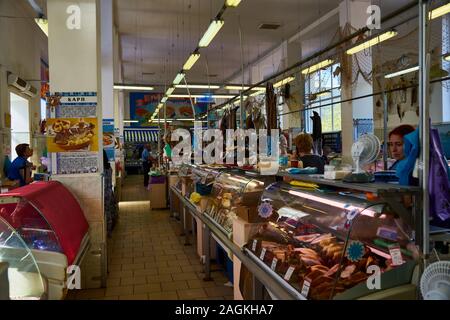 Zentralmarkt Kaliningrad, zentralny Rynok, ehemals Quartier des Königsberger Kürrassierregiments, Kaliningrad, ehemaliges Königsberg, Oblast Kalinin Stockfoto