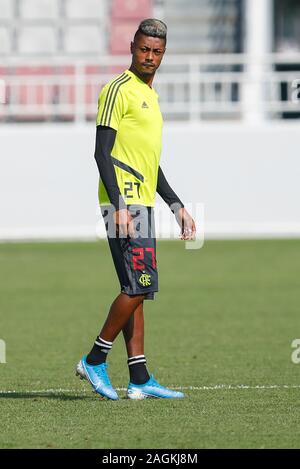 Bruno Henrique während des letzten Flamengo Training vor dem Finale der FIFA Club Weltmeisterschaft gegen Liverpool in Doha, Katar. Dieses Training fand in Al Duhail SC in Doha, Katar am 20. Dez 2019. Stockfoto