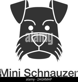 Zwergschnauzer glyph Icon. Zwergschnauzer. Silhouette Symbol. Negativer Platz. Vektor isoliert Abbildung Stock Vektor