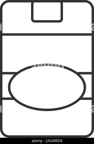 Geschlossen Zigarettenschachtel lineare Symbol. Dünne Linie Abbildung. Rauchen. Kontur Symbol. Vektor isoliert Maßbild Stock Vektor