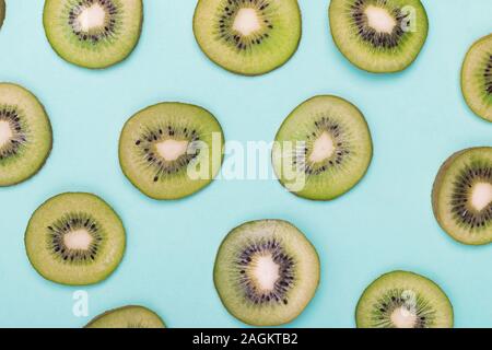 Scheiben von 021 türkis Farbe Hintergrund Stockfoto