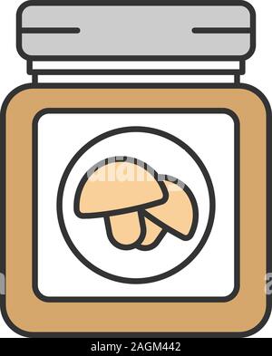 Dosen Champignons Farbe Symbol. Isolierte Vector Illustration Stock Vektor