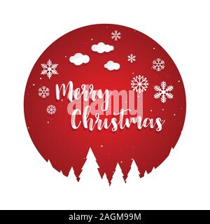Christmas Greeting Card Merry Christmas Schriftzug, Vektor-illustration Stock Vektor