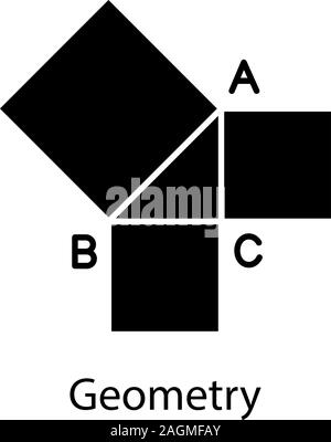 Geometrie glyph Icon. Geometrische Figuren. Mathematik. Quadrate. Silhouette Symbol. Negativer Platz. Vektor isoliert Abbildung Stock Vektor