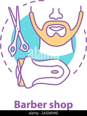 Barbershop Konzept Symbol. Männer pflege Idee dünne Linie Abbildung. Barbershop. Männer Bart Stil. Vektor isoliert Maßbild Stock Vektor