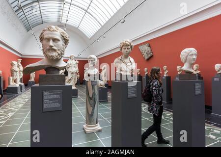 Antike römische Skulptur, der antiken Römischen und Griechischen Büsten in der Ny Carlsberg Glyptotek in Kopenhagen, Dänemark. Stockfoto