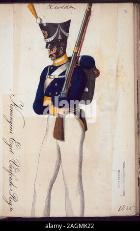 Norwegen und Schweden Soldat, 1825-27; Norwegen und Schweden Soldat, 1825-27. Stockfoto