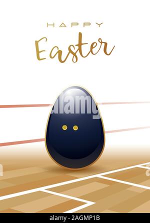 Frohe Ostern. Sport Grußkarte. Realistische Squash Ball in der Form der Ostereier. Vector Illustration. Stock Vektor