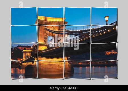 Széchenyi Kettenbrücke, gebaut von 1839 bis 1849 auf Anregung von Istvan Szechenyi, Budapest, Ungarn, Europa Stockfoto