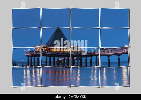 Die Heringsdorfer Seebrücke ist ein Pier an der Ostsee, Heringsdorf, Insel Usedom, Mecklenburg-Vorpommern, Deutschland, Europa Stockfoto