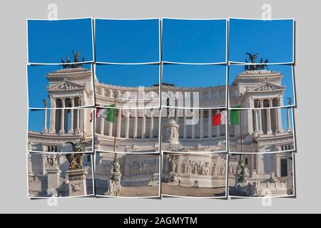 Das Monumento Nazionale a Vittorio Emanuele II ist ein nationales Denkmal in Rom, Lazio, Italien, Europa Stockfoto