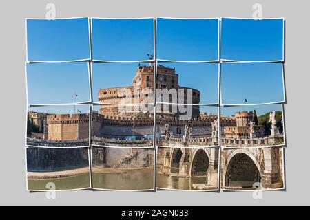 Brücke des Hadrian, Ponte Sant und Schloss der Heiligen Engel, Engelsburg, Rom, Latium, Italien, Europa. Stockfoto