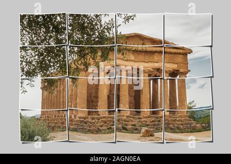 Der Tempel der Concordia Tempio di Concordia, war von 440 bis 430 v. Chr., Tal der Tempel, Valle dei Templi, Agrigento, Sizilien, Italien, Europa gebaut Stockfoto